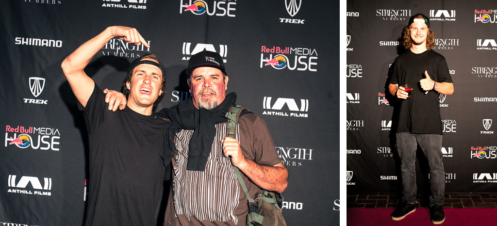 Tyler McCaul and Dave Reveles Graham Agassiz at the Strength in Numbers movie premier in Monterey.
