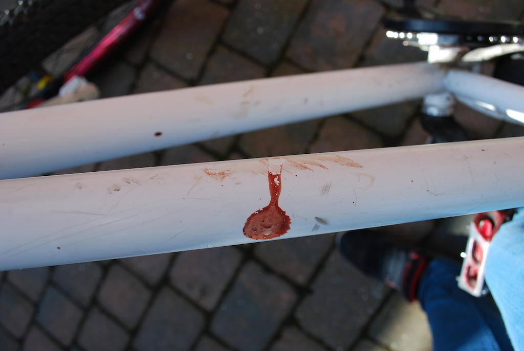 No damage to bike from coming off, only to my face and it rubbing off on my bike