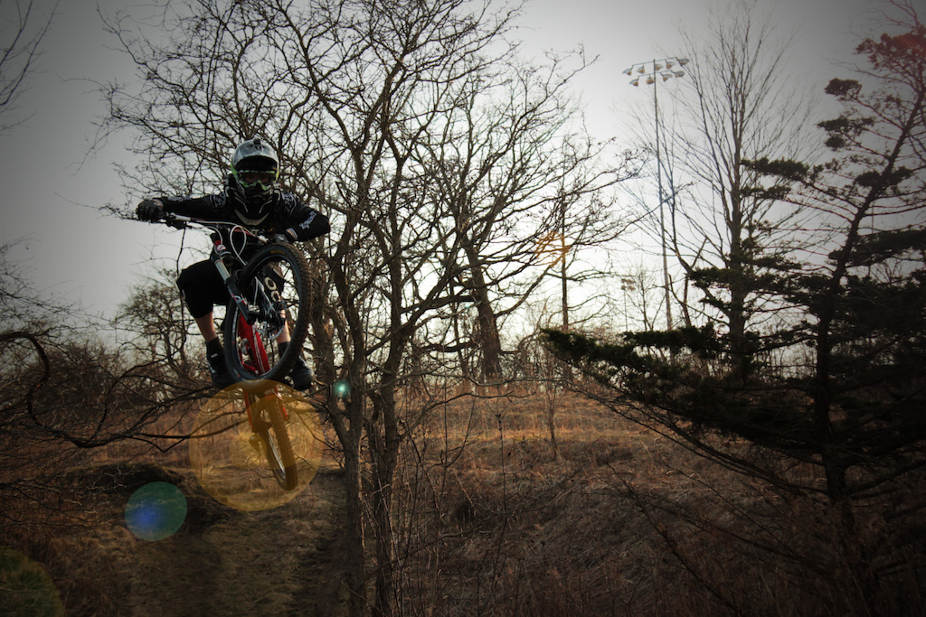 Throwing some style on the step up at the Meadowlilly trails, London, Ontario.