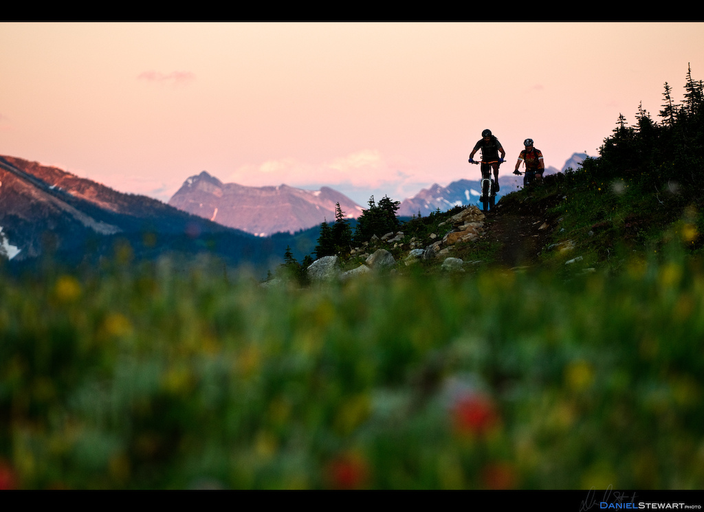 Evening ride on the new Frisby Ridge trail in Revelstoke, BC.