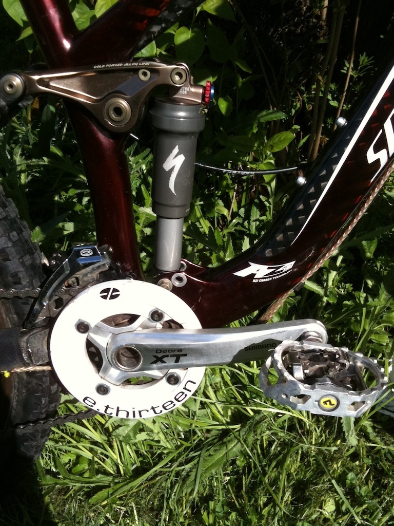 shimano crank, E.Thirteen bash, almost new specialized shock, carbon frame