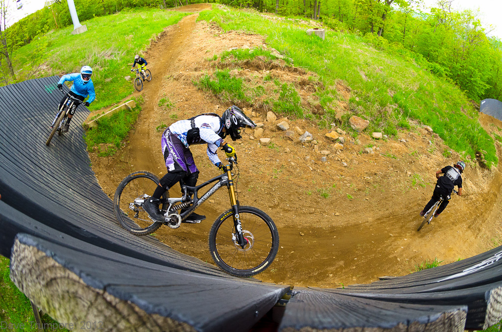 Alpine is one of the flagship trails at MCBP. The jumps, berms, and massive wall rides that all run directly under the gondola are a favorite can be reached from a majority of the trails on the upper mountain.