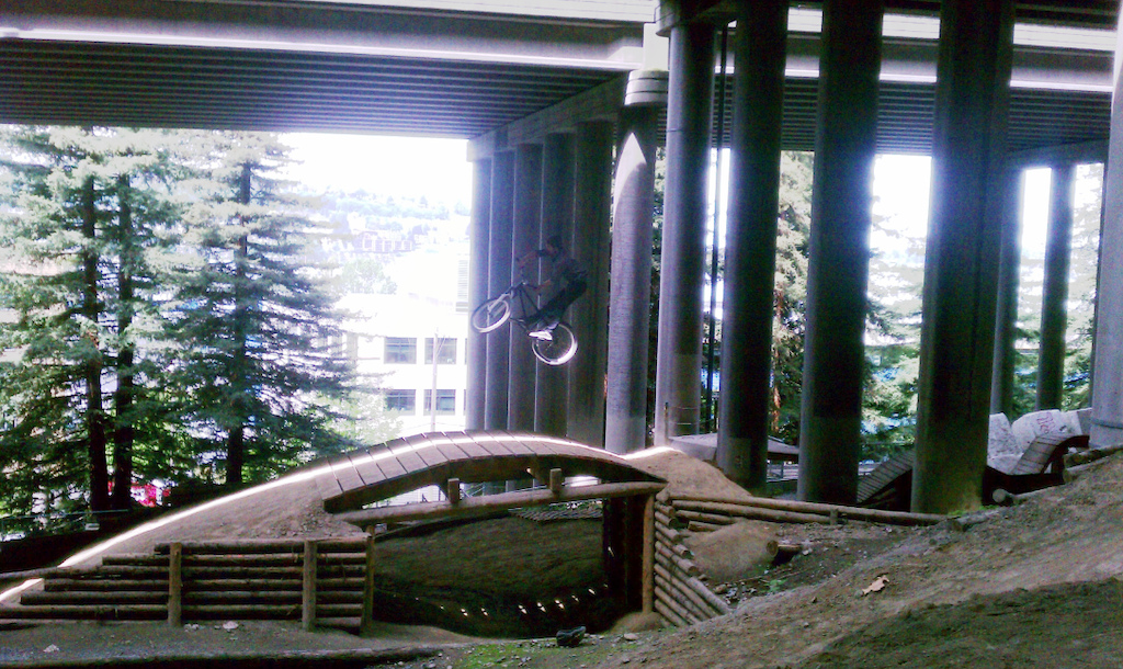horrible quality, horrible timing, xup on the bridge jump
