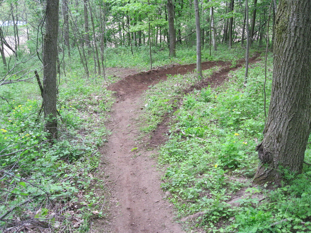 the new berm me and dave built today at the end of the trail
