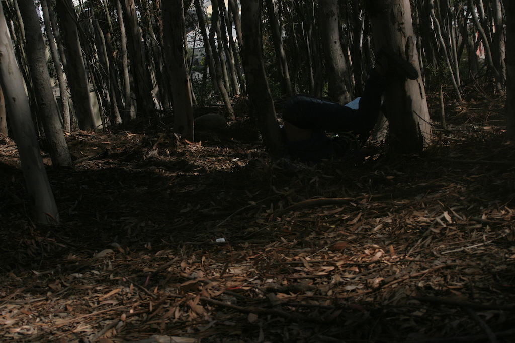 on the ground