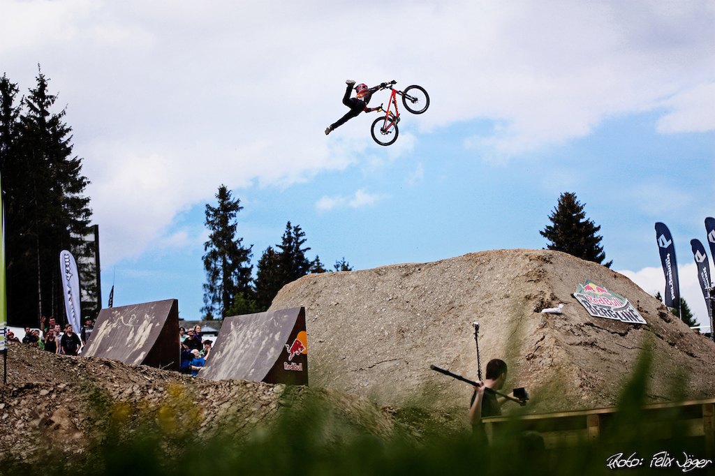 cam mccaul with a nice superman seatgrab indian air at the red bull bergline in winterberg while the IXS dirtmasters festival...