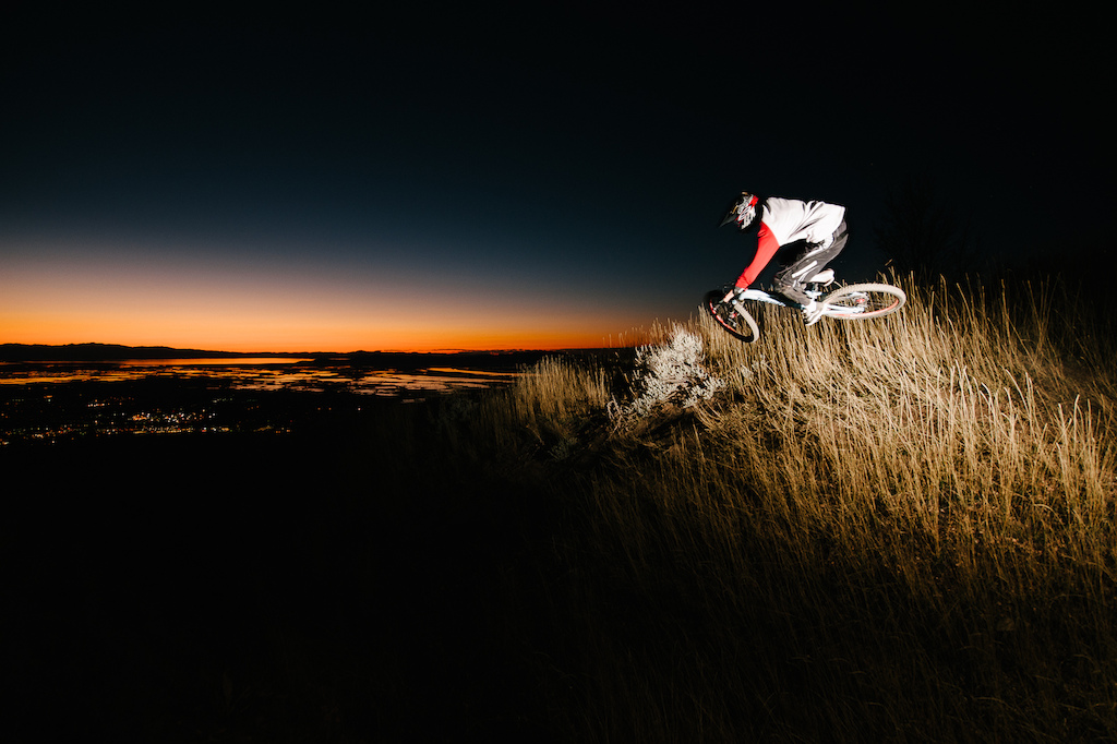 Biking above Bountiful, Utah at Sunset