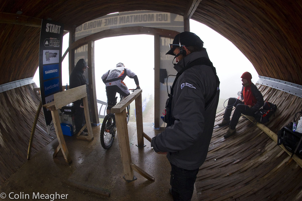 Mitch Delfs launching out of the stary shack.