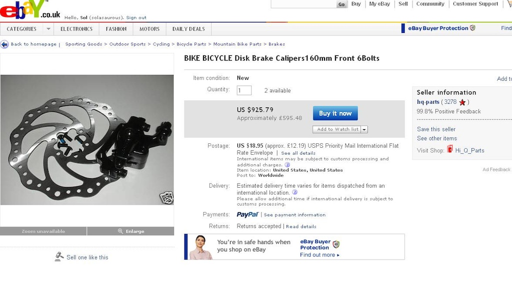 WTF?! Why, who, what the fuck. Why would someone pay so much for something like this?! It's not a motor bike one. It's just a disc brake.. maybe it's made from diamonds or depleted uranium?