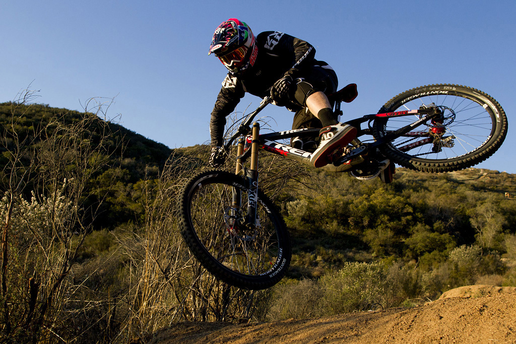 Aaron Gwin prototype testing Shimano Saint in Temecula Califonia February 2012.