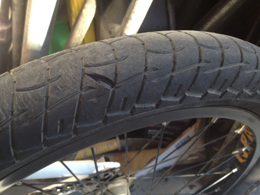 Worn tire