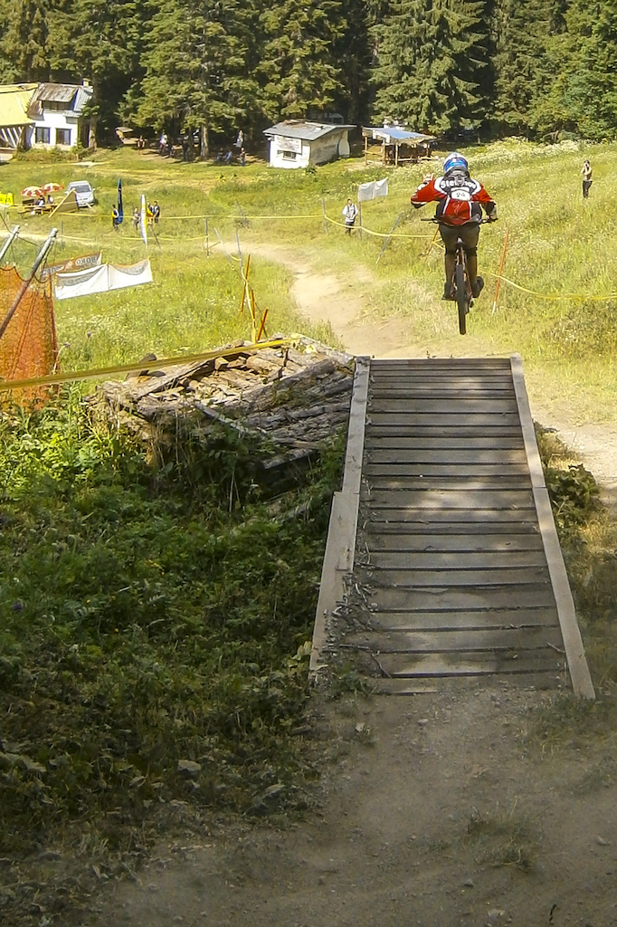 One Hander out of final jump.