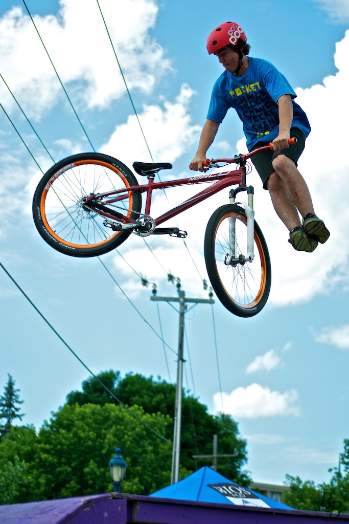 Tailwhip. He normally rides BMX, but his buddies convinced him to ride MTB for the comp.