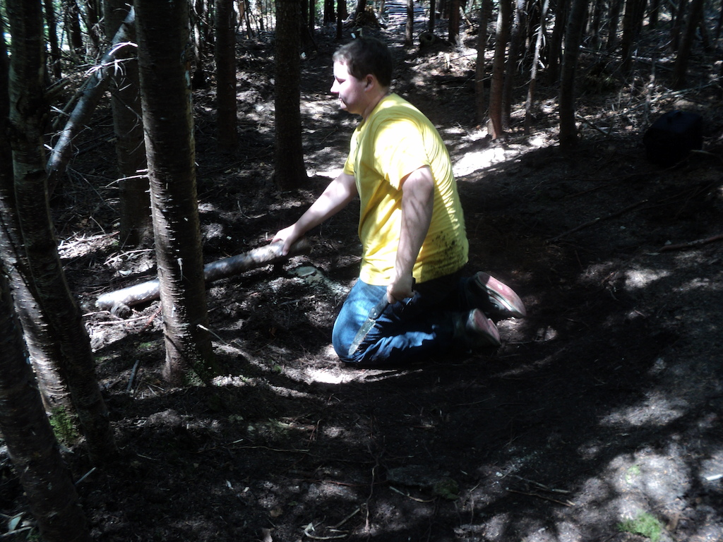 Brandon workin on trail
