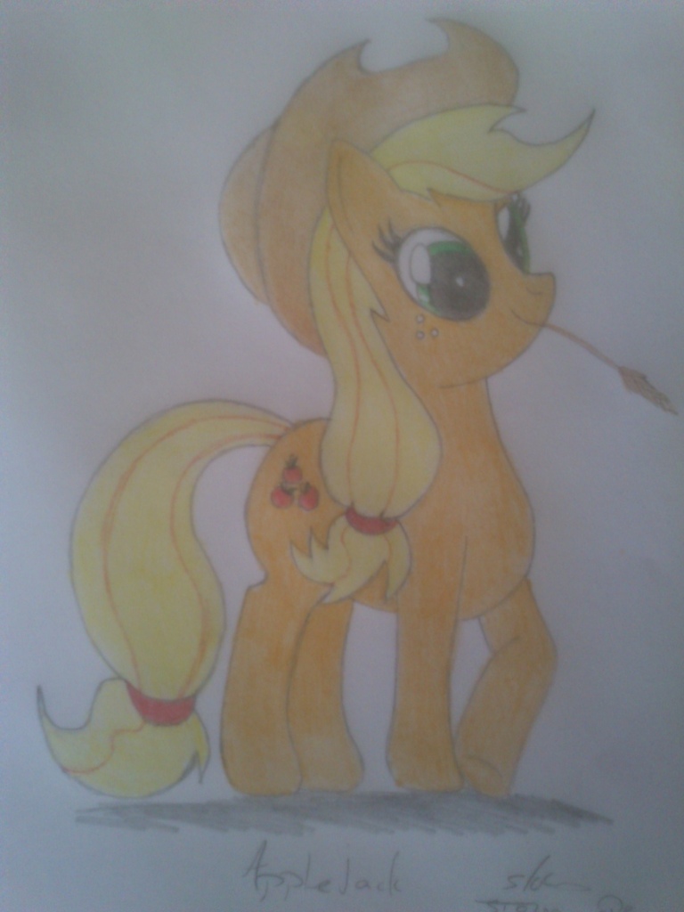 A full colour version of the Applejack drawing I did yesterday, this is also a tattoo design for a friend.