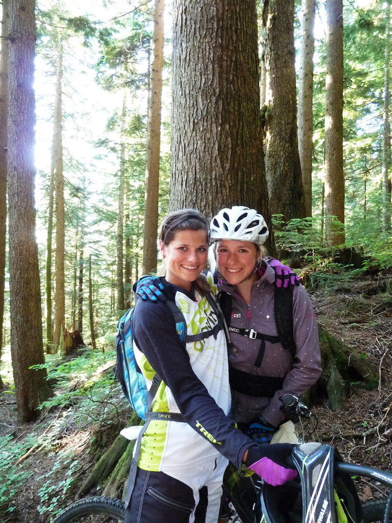 Hannah Barnes and Steffi on Mt. Seymour, Northshore,Vancouver