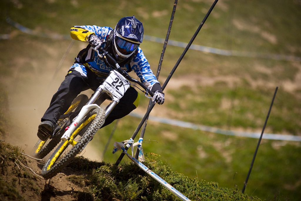 Team CRC Nukeproof during qualifying for the 2012 World Cup in Val D'Isere France