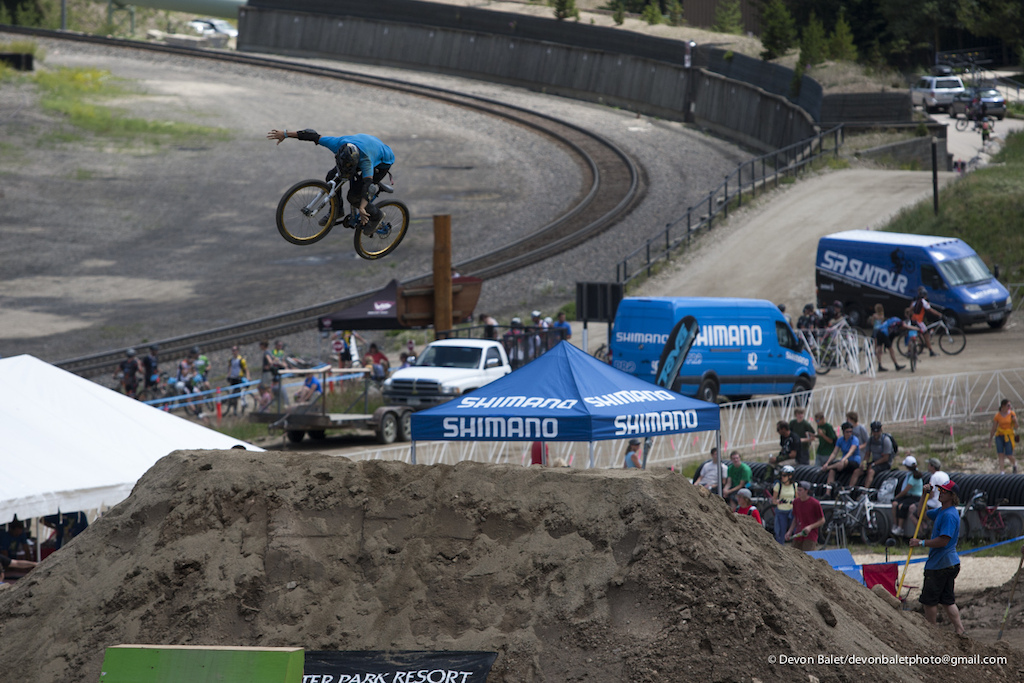 Fresh to being a Colorado resident, Dominic Megalli was pushing it hard in qualifying including this tuck no 360.