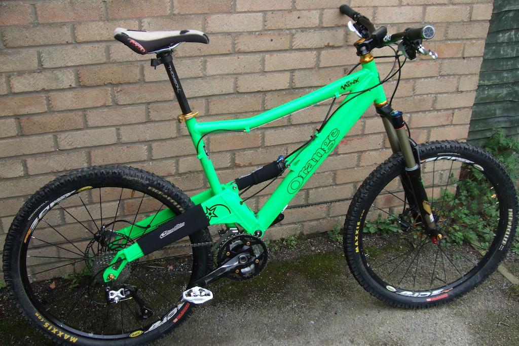 My 2007 Orange 5.  Had her resprayed by Orange neon green and trinkets of gold for my 40th.  Done some serious miles on 'Minx'...amazing bikes!  Photo doesn't do colour justice...think 'Monster-green'.