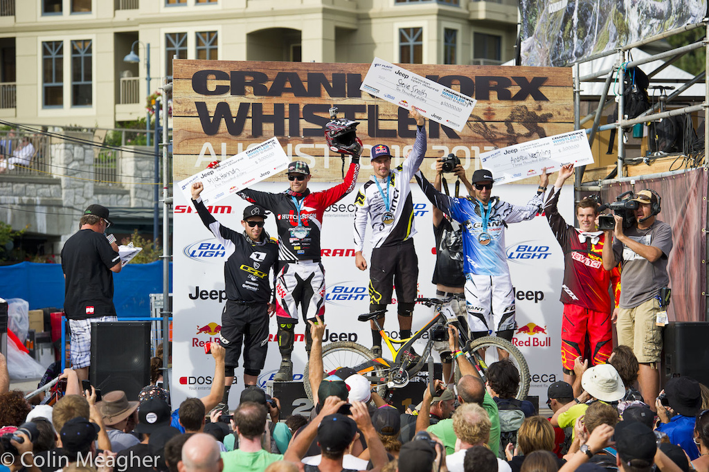Men's Pro Podium (L-R) Beaumont (4), Hannah (2), Steve Smith (1), Needles (3), Mark Wallace (5).