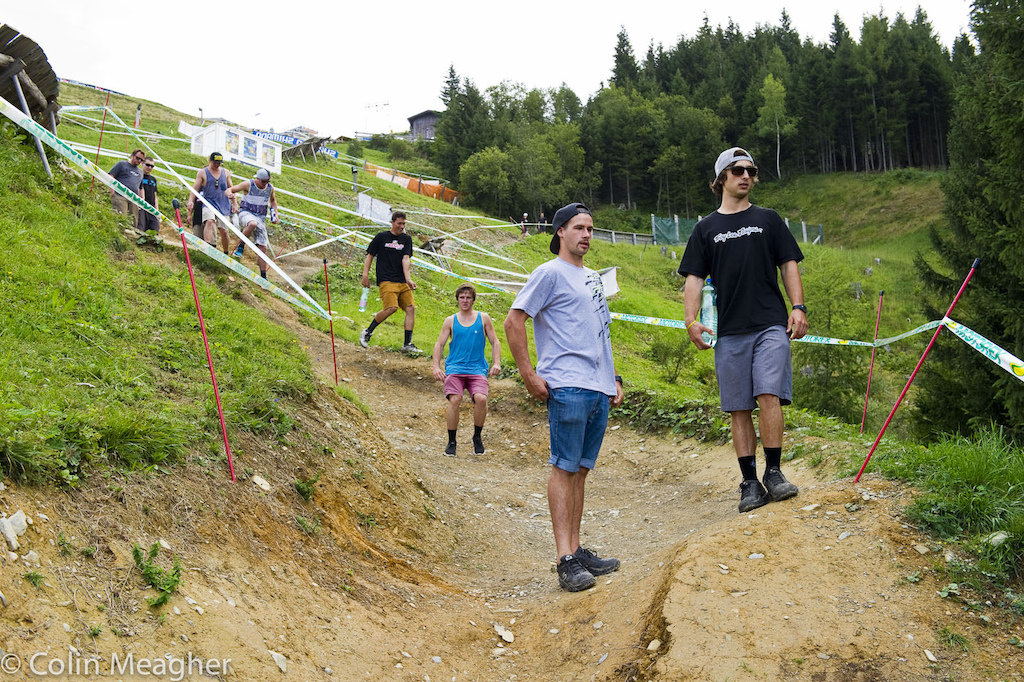 Ah, bike park berms. Not sure why Steve Smith looks concerned here--he's got an helluva track record of late on bike park courses.