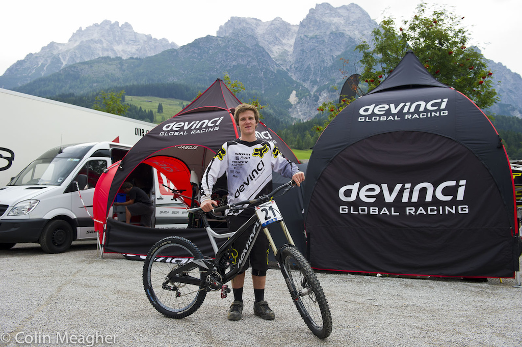 George Brannigan with his Devinci Worlds Bike.