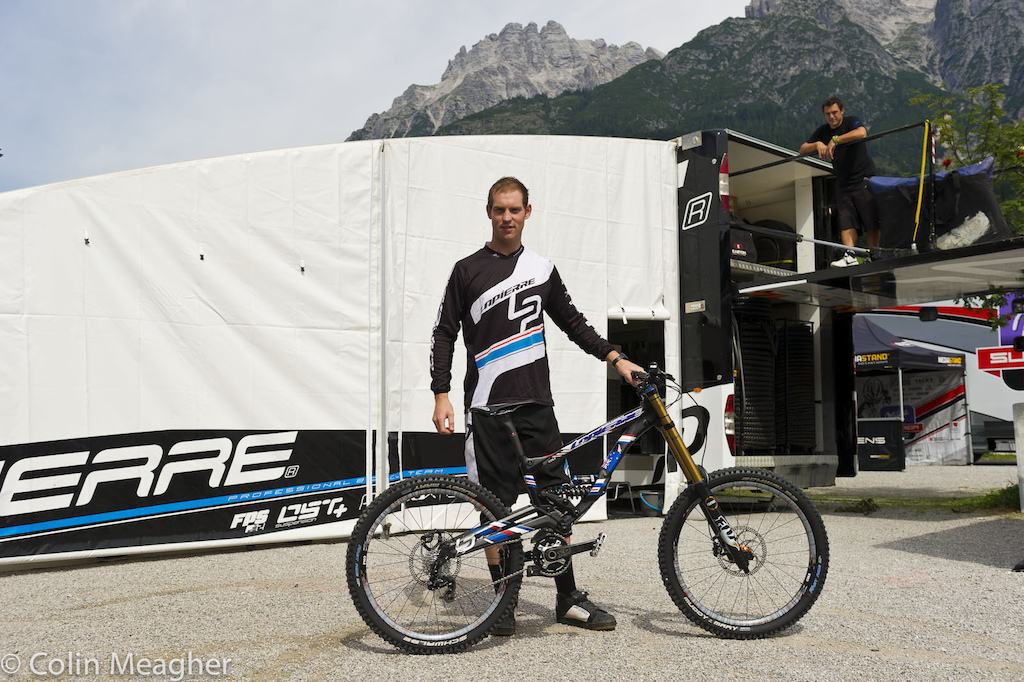 Cam Cole with his Worlds bike.