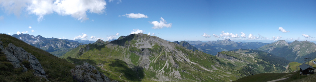 panoramic view of the swiss alps