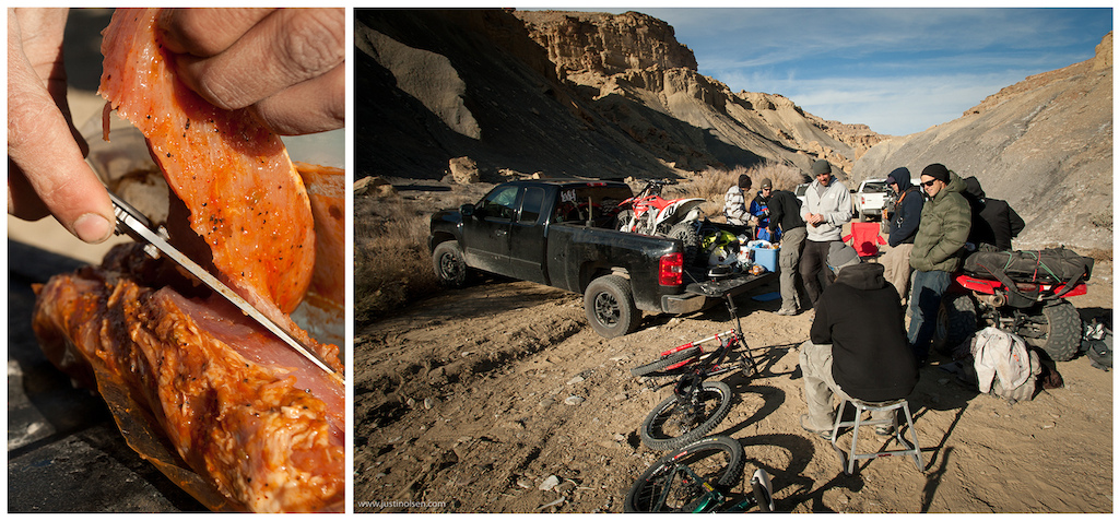 Big Trucks, Moto's, Mountain Bikes, ATV's and some pork tenderloin on the tailgate BBQ. Freeride knows how to operate with style in the middle of nowhere.