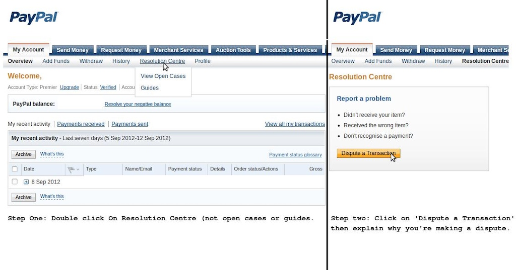 How to dispute a transaction on Paypal, for your future reference. Although hopefully you'll never have to.