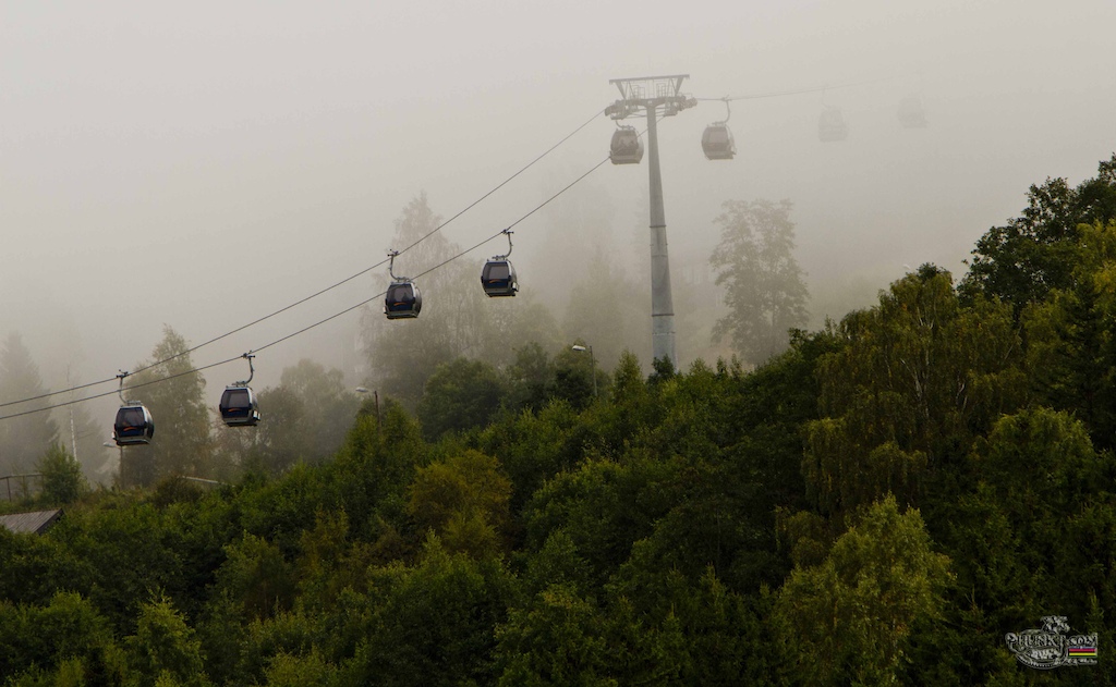 the weather was touch and go this morning - i call this one gondola s in the mist