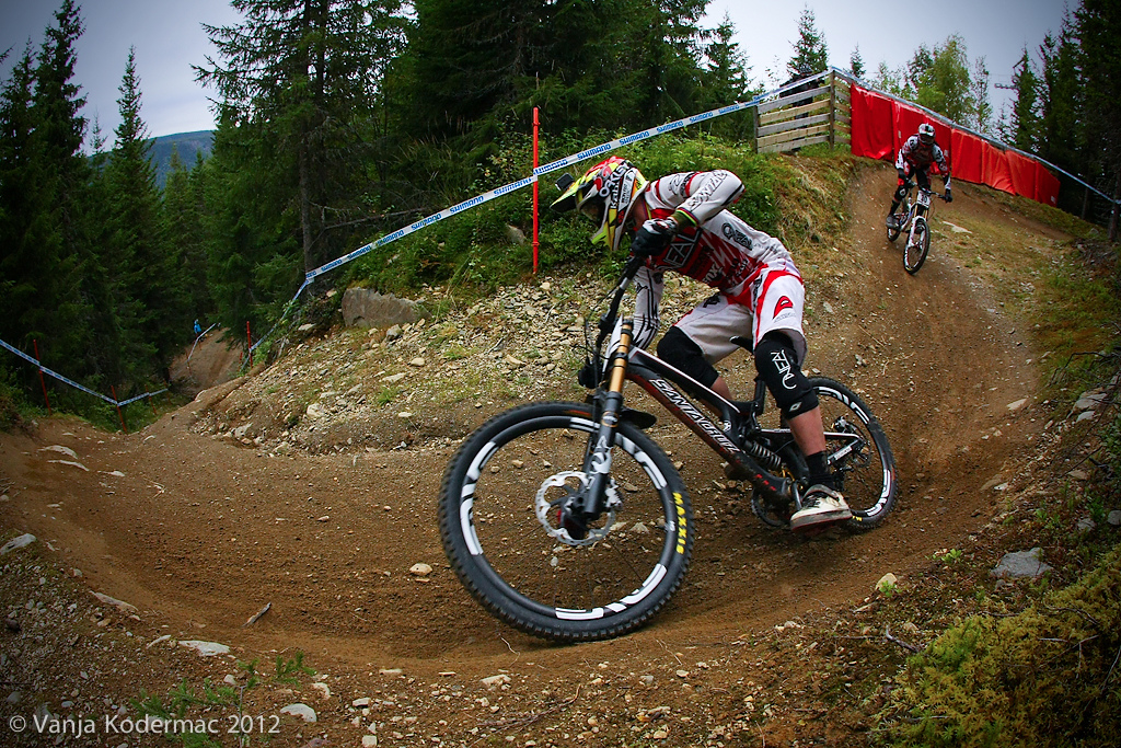 Greg Minnaar was also hiding the new stripes .