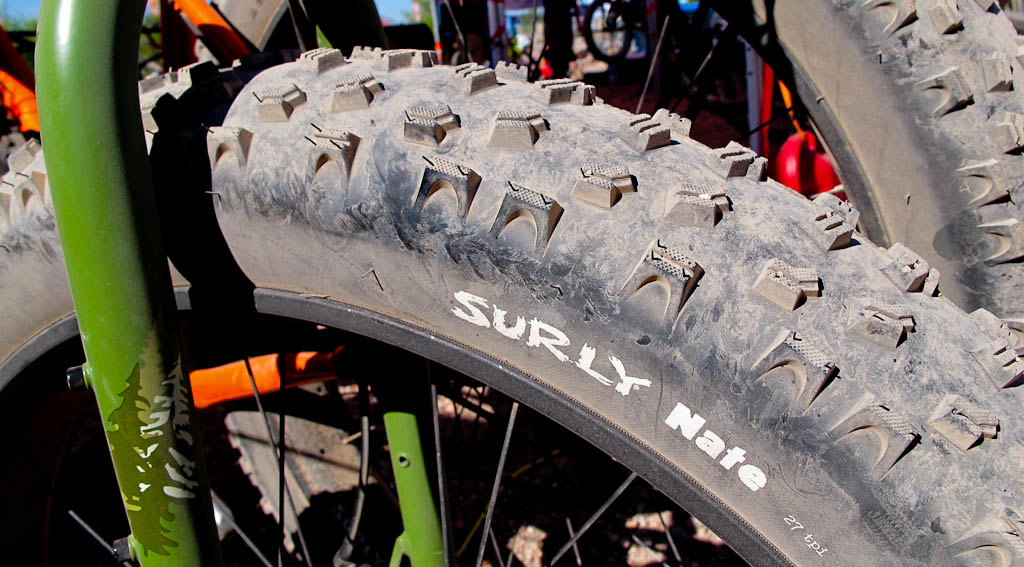 Surly’s Surly Nate 26.4.0 tire is the baddest looking rubber I’ve seen in a while.