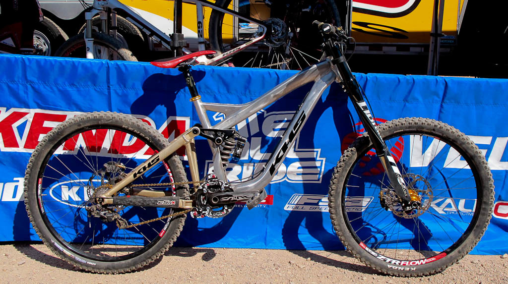KHS had their 650B DH Prototype at the booth, showing that they are giving the medium wheel size a chance on the gravity scene.