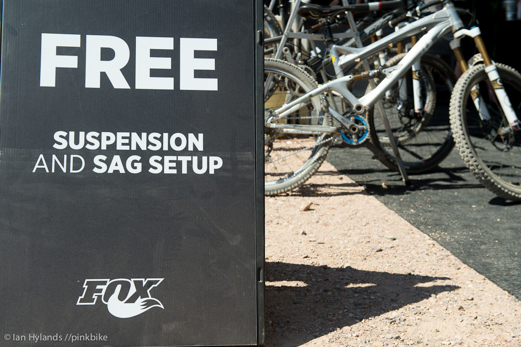 Interbike seems to be all about free. At Dirt Demo Fox was giving out free suspension setup to those with their products.