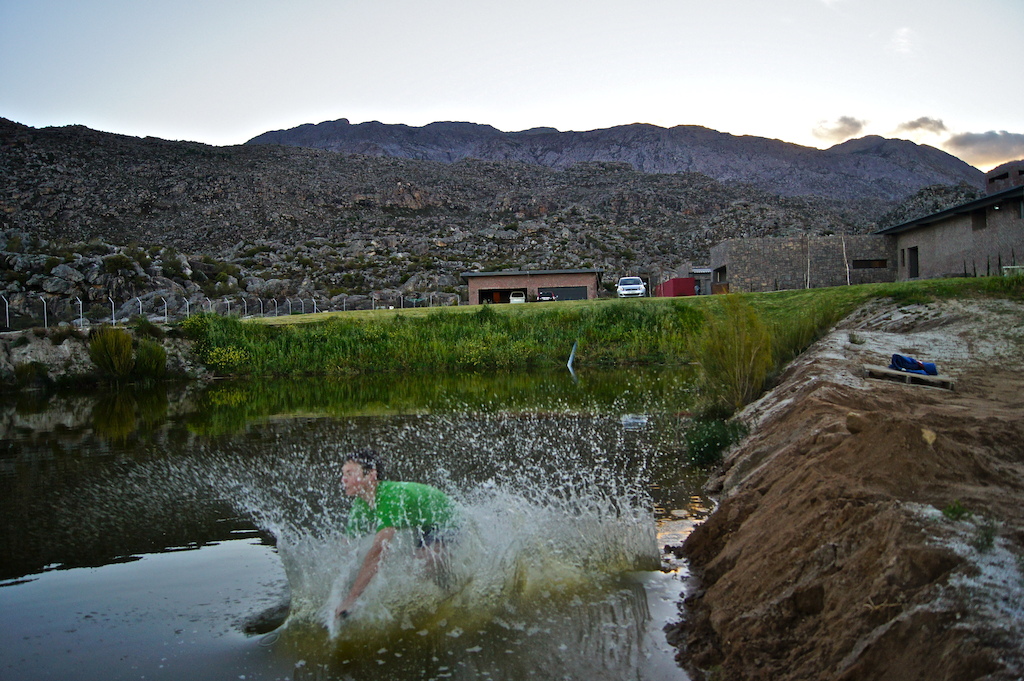 This was a fun jump we made into a dam which was freezing cold.