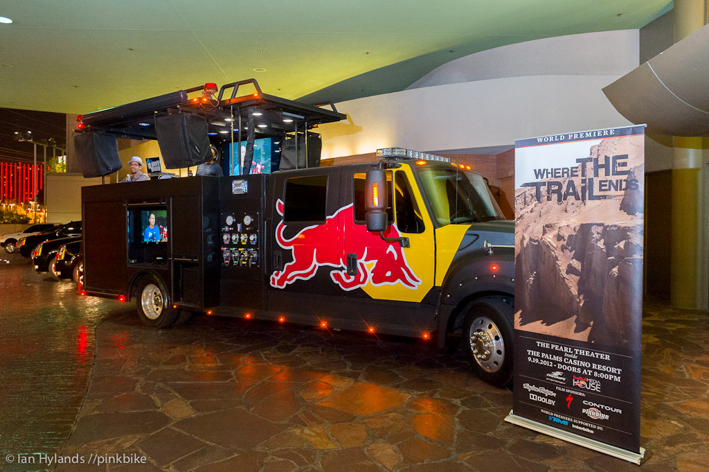 Probably the biggest and best Red Bull vehicle we've seen, a fire truck.