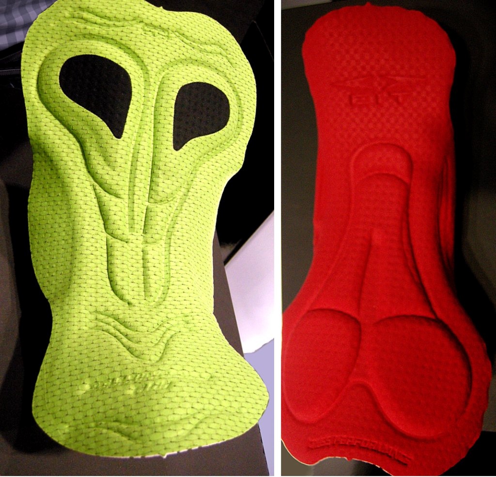 My psychologist showed me these pictures and asked me to look closely for any imagery that came to mind. 'Well' I said. 'That green feller is an MTB Carbonium Chamois pad for men, and that little red guy" I think he's a road racer. Elastic Interface makes em' - they are the best.'