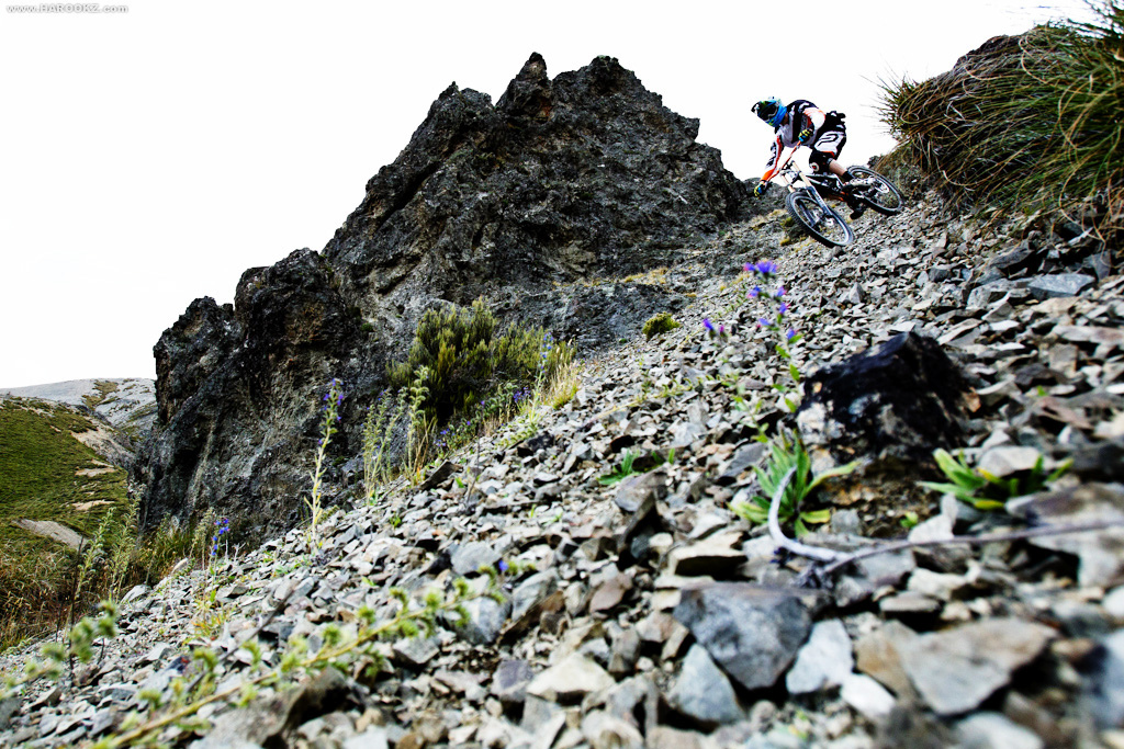Influenced by Aggy, Nico got down with some freeriding on this scree slope in Craigieburn.