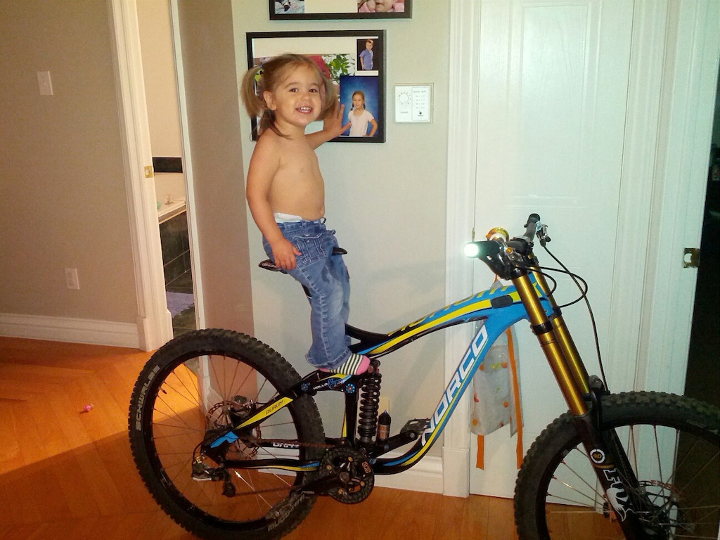 My 2 yo dauther wants to ride the Norco Aurum !