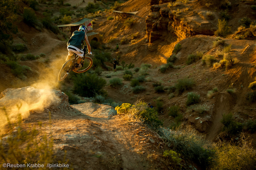 Brandon dropping into the lower part of the wash