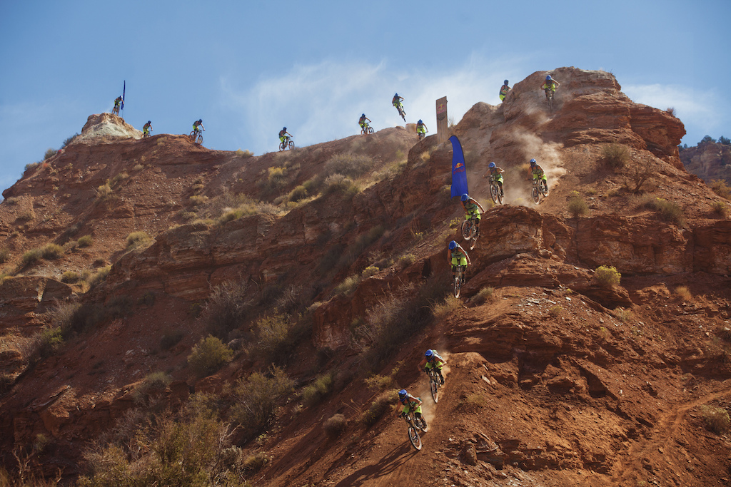 Brendan Howey durning practice at the 2012 Redbull Rampage