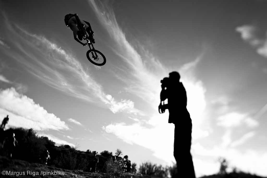 All eyes cameras and riders were on the wooden step up for the last evening practice session before the qualifiers.