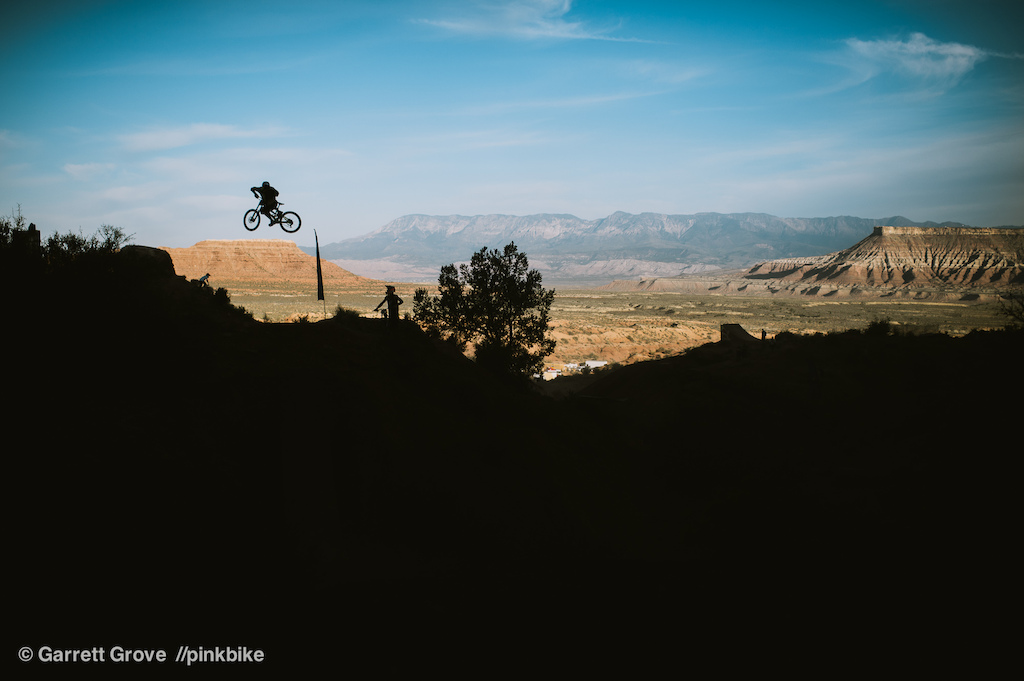 Garett Buehler doing some early morning warm up laps.