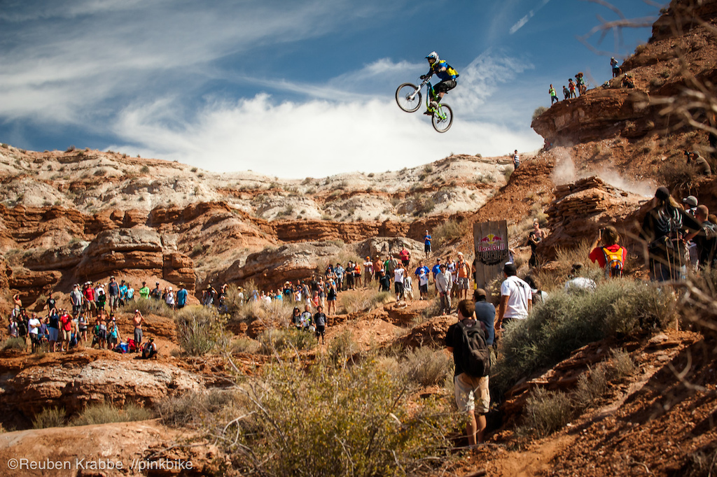 Hopkins with a one way ticket to the pain cave. The gap measures around 68 feet. He landed well beyond the sweet spot