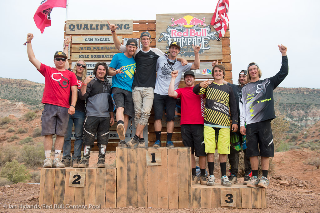 The qualifying competitors pose for a portrait at Red Bull Rampage, in Virgin, UT, USA on 5 October 2012