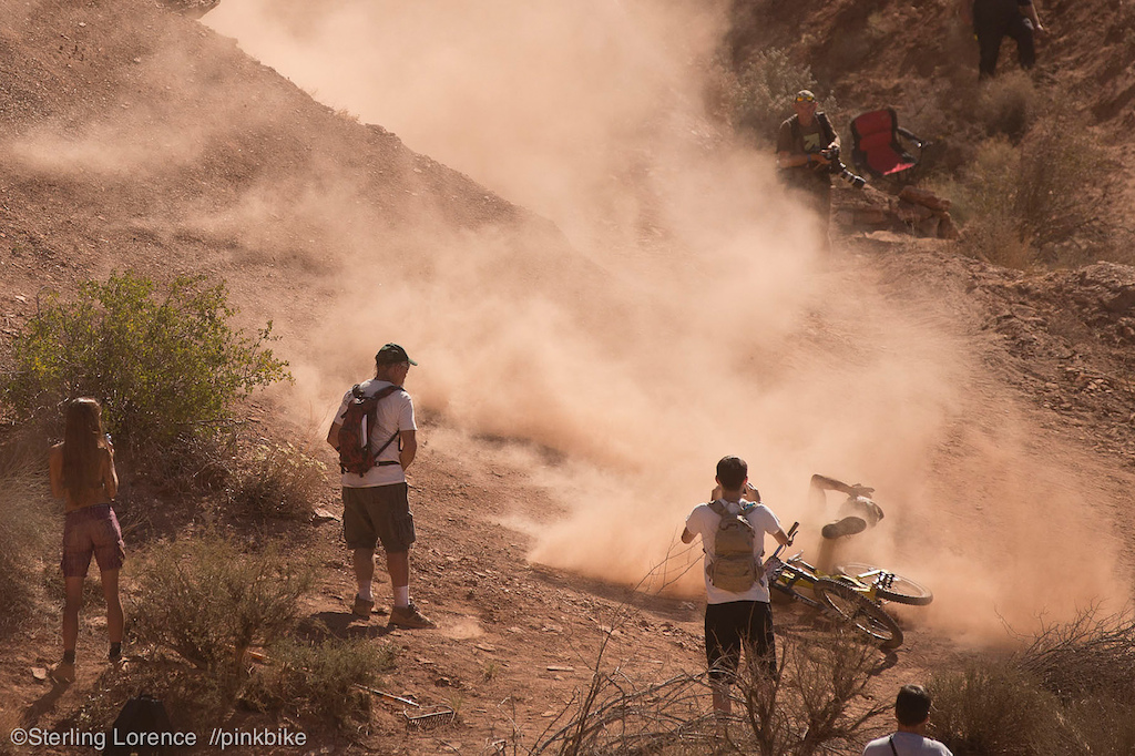 Kinrade loosing the battle to the wind...at 2012 Redbull Rampage