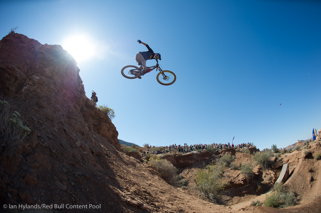 Martin Soderstrom rides to second place overall in the FMBA series at Red Bull Rampage in Virgin Utah on 7 October 2012