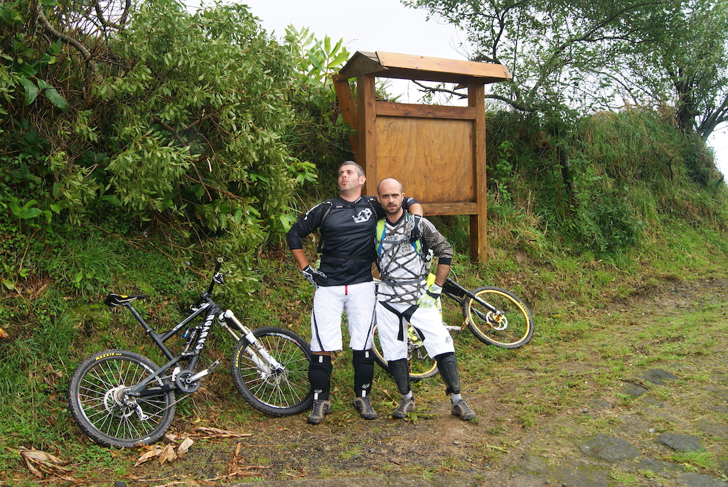Brothers riding on a rainny day!