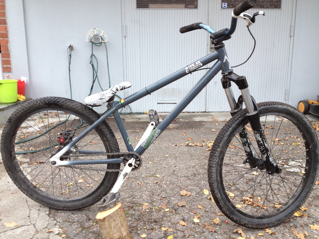 My bike outside my garage.